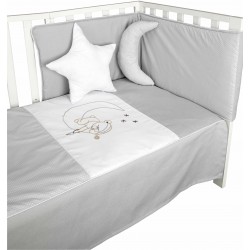 Conjunto de Cuna Gris Oso Luna Cojín Luna Estrella