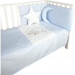 Conjunto de Cuna Azul Oso Luna Cojín Luna Estrella
