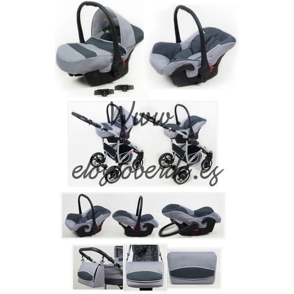 Carro LarGO 3 piezas Silver Gris