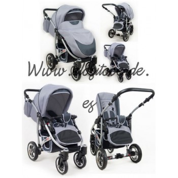 Carro LarGO 3 piezas Silver Gris