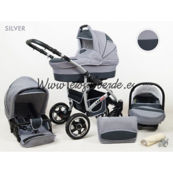 Carro LarGO 3 piezas Silver Gris