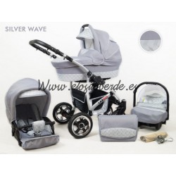 Largo 3 piezas Carro bebé Silver wave