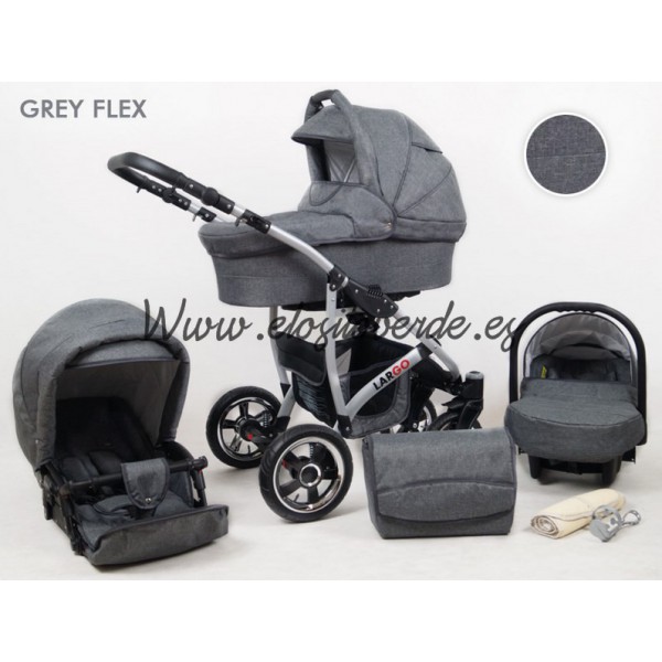 Carro LarGO 3 piezas Silver Gris Mengue