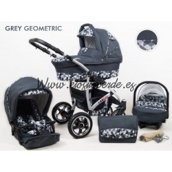 Carro LarGO 3 piezas Silver Gris Geometric