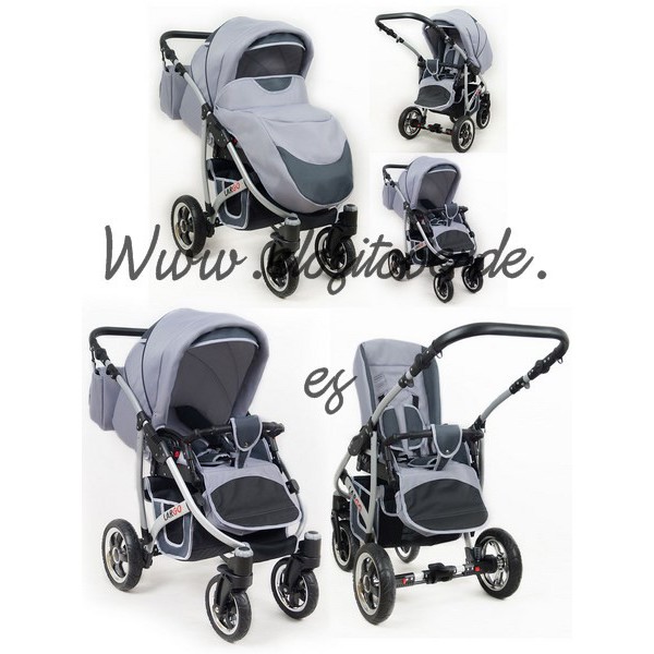 Carro LarGO 3 piezas Silver Gris Geometric