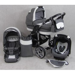 Carro de bebé Smile 3 piezas Grafito Blanco