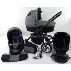 Carro de bebé Milano 3 piezas Gris Negro