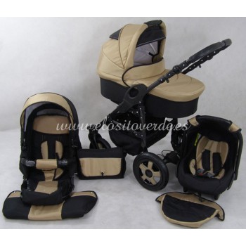 Carro de bebé Milano 3 piezas Camel negro