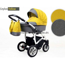 Queen Carro de bebé 3 en 1 amarillo cítrico