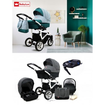 Queen Carro de bebé 3 en 1 azul marino