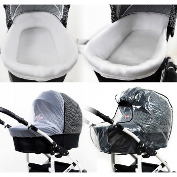 Queen Carro de bebé 3 en 1 azul marino