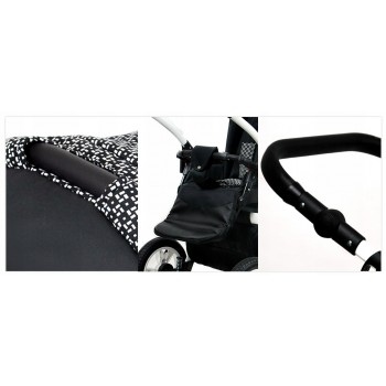 Queen Carro de bebé 3 en 1 azul marino