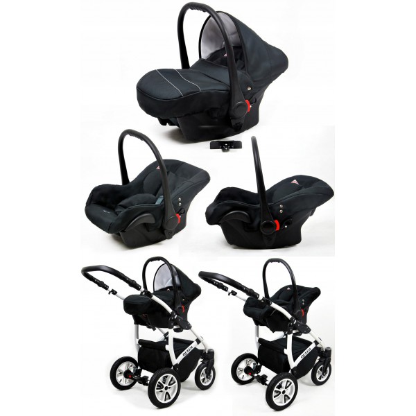 Queen Carro de bebé 3 en 1 azul marino