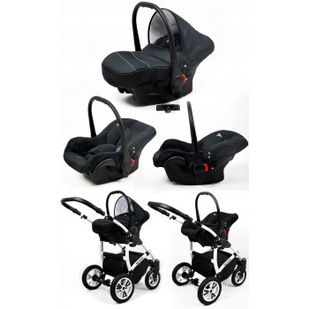 Queen Carro de bebé 3 en 1 azul marino