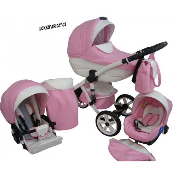 Lokko Árida rosa 03 carro de bebe 3 en 1