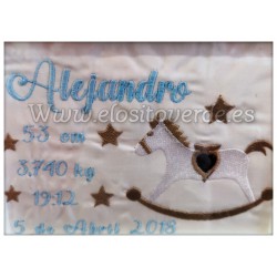 Bastidor natalicio bebé de madera personalizado