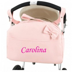 Bolso Maternal Piel Rosa Personalizable con nombre