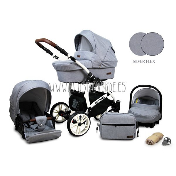 Optimal carro de bebé 3 en 1 gris