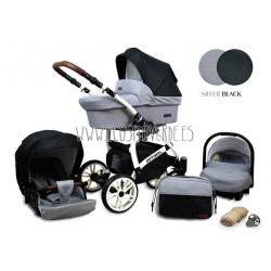 Optimal carro de bebé 3 en 1 gris negro