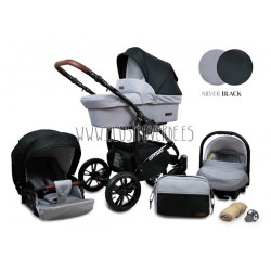 Optimal carro de bebé 3 en 1 melange negro