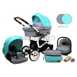 Optimal carro de bebé 3 en 1 menta gris