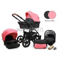 Optimal carro de bebé 3 en 1 negro coral