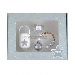 Pack cajita regalo gris my baby personalizada