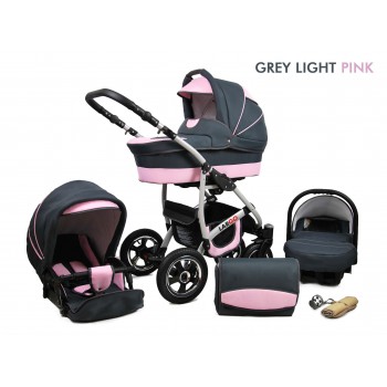 Largo 3 piezas carro bebé rosa gris