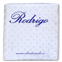 Manta Topitos Bordada Azul Super Precio