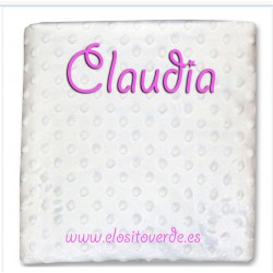 Manta Topitos Bordada Blanca Super Precio