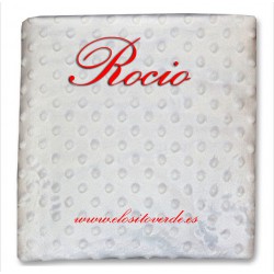 Manta Topitos Bordada Gris