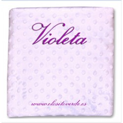 Manta Topitos Bordada Malva Super Precio