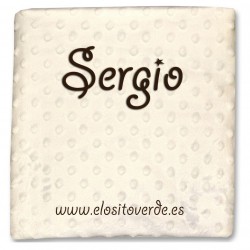 Manta Topitos Bordada Crudo Super Precio