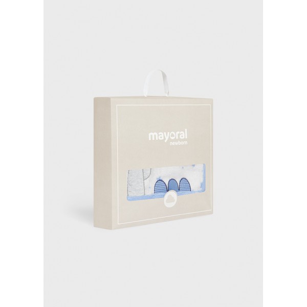 Manta pelo estampada bebé jirafa gris mayoral