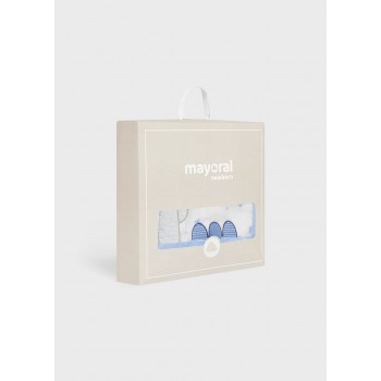 Manta pelo estampada bebé jirafa gris mayoral