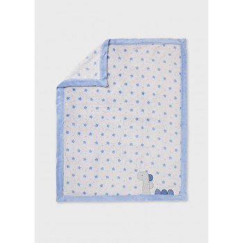 Manta pelo estampada bebé jirafa gris mayoral