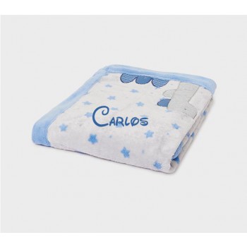 Manta pelo estampada bebé jirafa gris mayoral