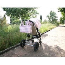 Bolso carrito o silla  Pocket Bombonera Vichy rosa...