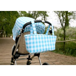 Bolso carrito o silla  Pocket Bombonera Vichy azul