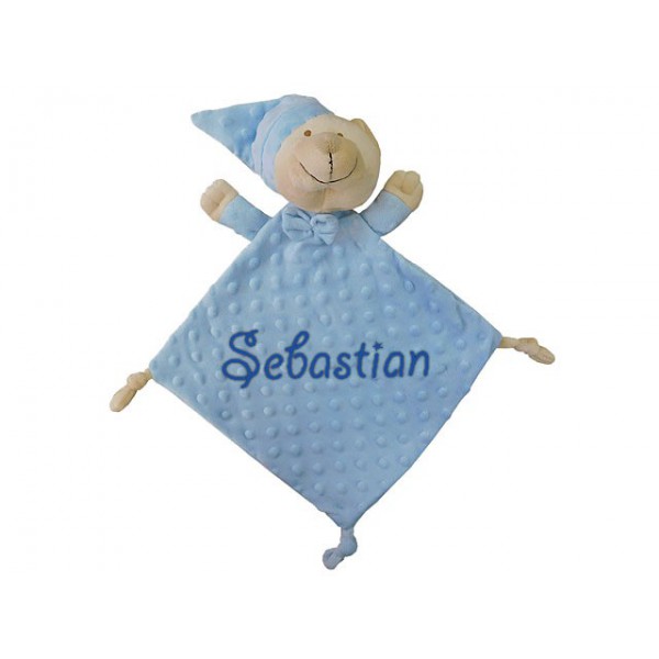 Doudou bebé bordado osito azul