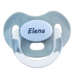 Chupete beige con nombre personalizado