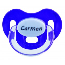 Chupete morado con nombre personalizado
