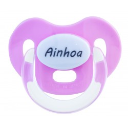 Chupete rosa con nombre personalizado