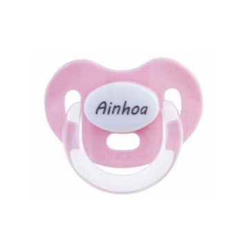 Chupete rosa con nombre personalizado