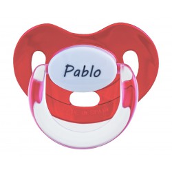 Chupete translucido con nombre personalizado