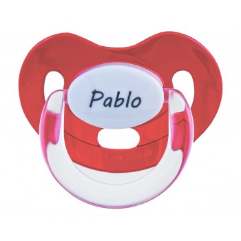 Chupete translucido con nombre personalizado