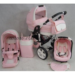 Carro de bebé Smile 3 piezas Rosa Blanco