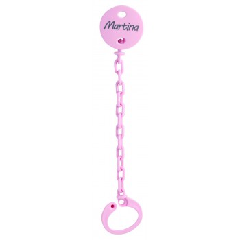 Cadena porta chupete rosa personalizada