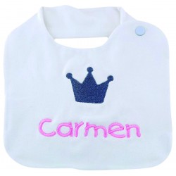 Baberos con nombre Corona bebé niña