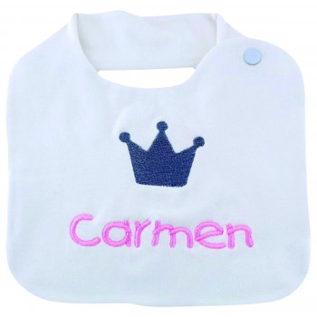 Baberos con nombre Corona bebé niña